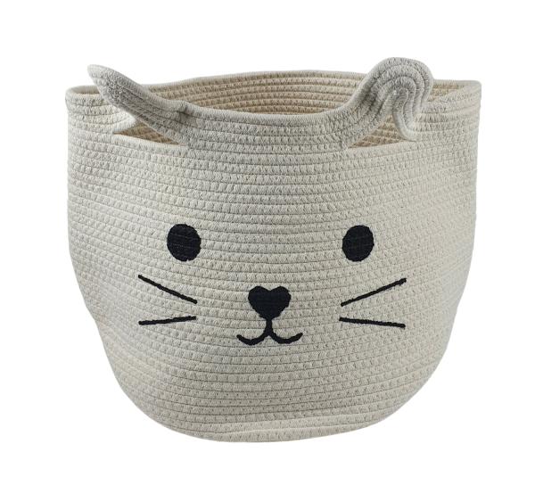 Aufbewahrungskorb aus Baumwolle in Katzenoptik